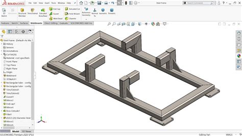 SolidWorks Weldments tutorial Structural member, Gusset, End 